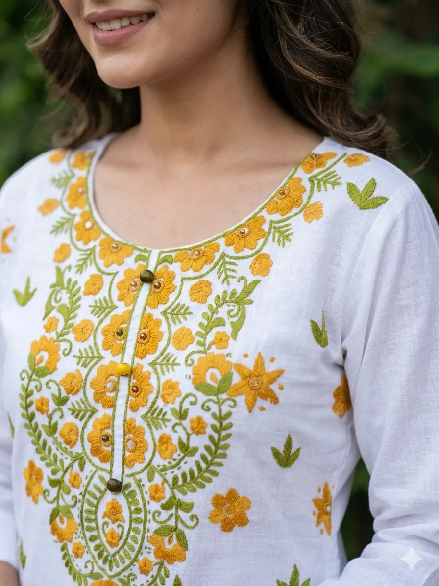 Pakka Tanka & Mirror Work Multi Colour Embroidered Shirt