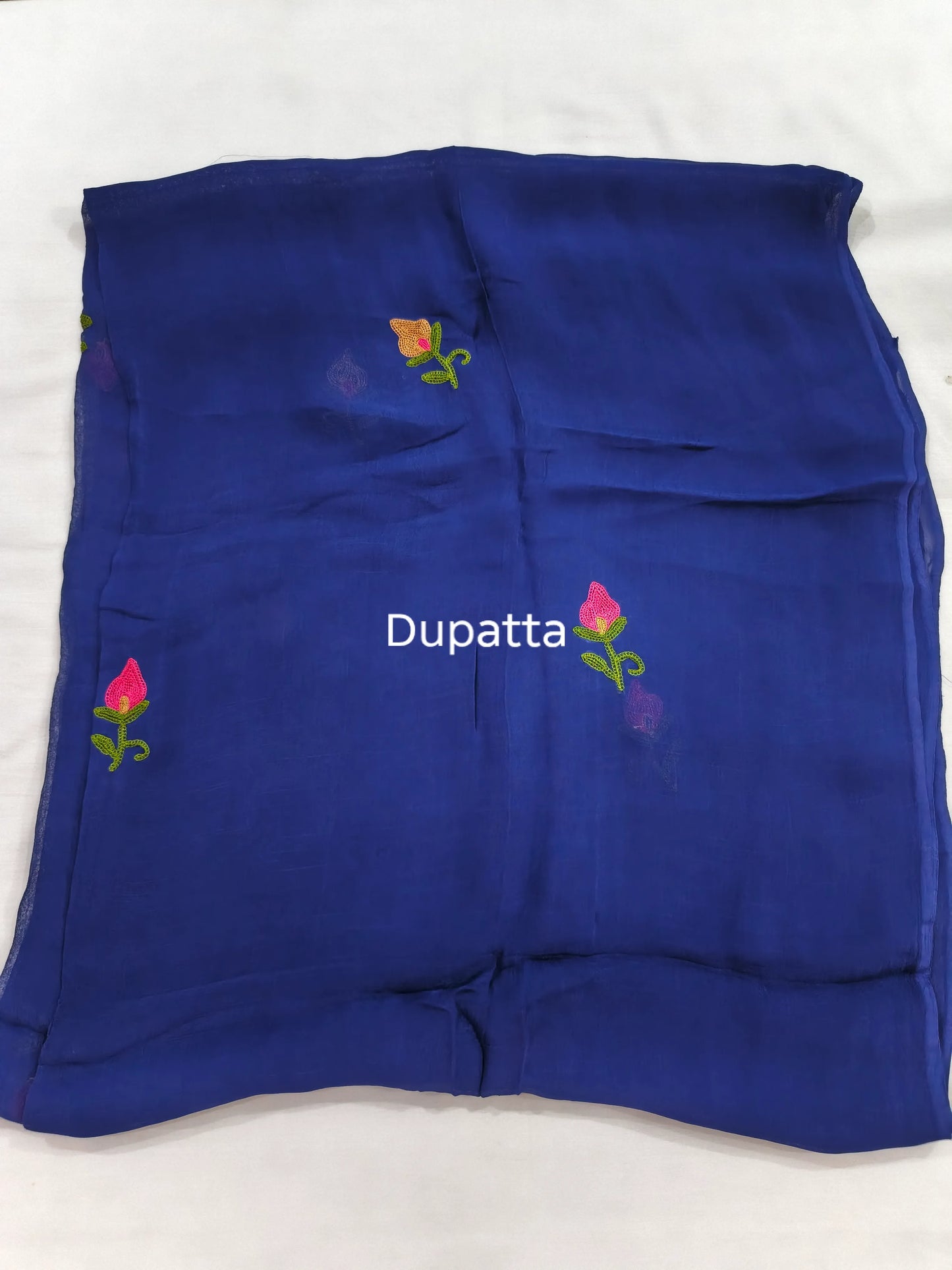 Unstitched Aari Work Hand Embroidered Navy Blue 3PC Suite