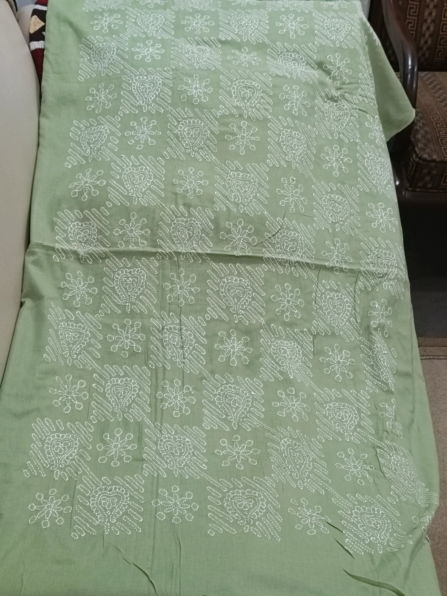 Unstitched Shadow Work Jaal Siege Green 3 Pc Suite