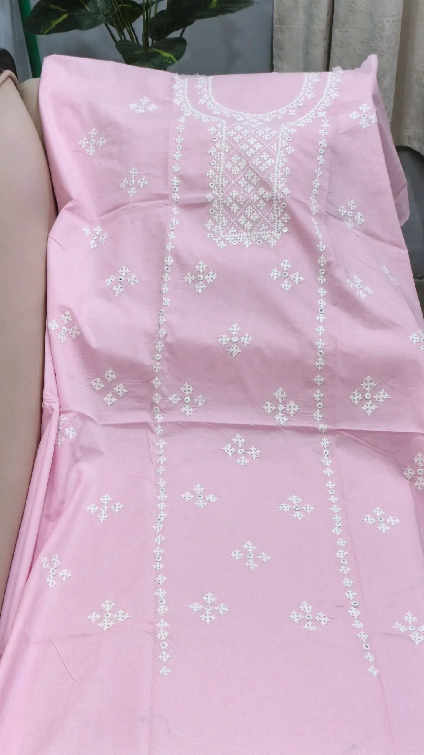 Sindhi Tanka & Mirror Work Pink Kurta