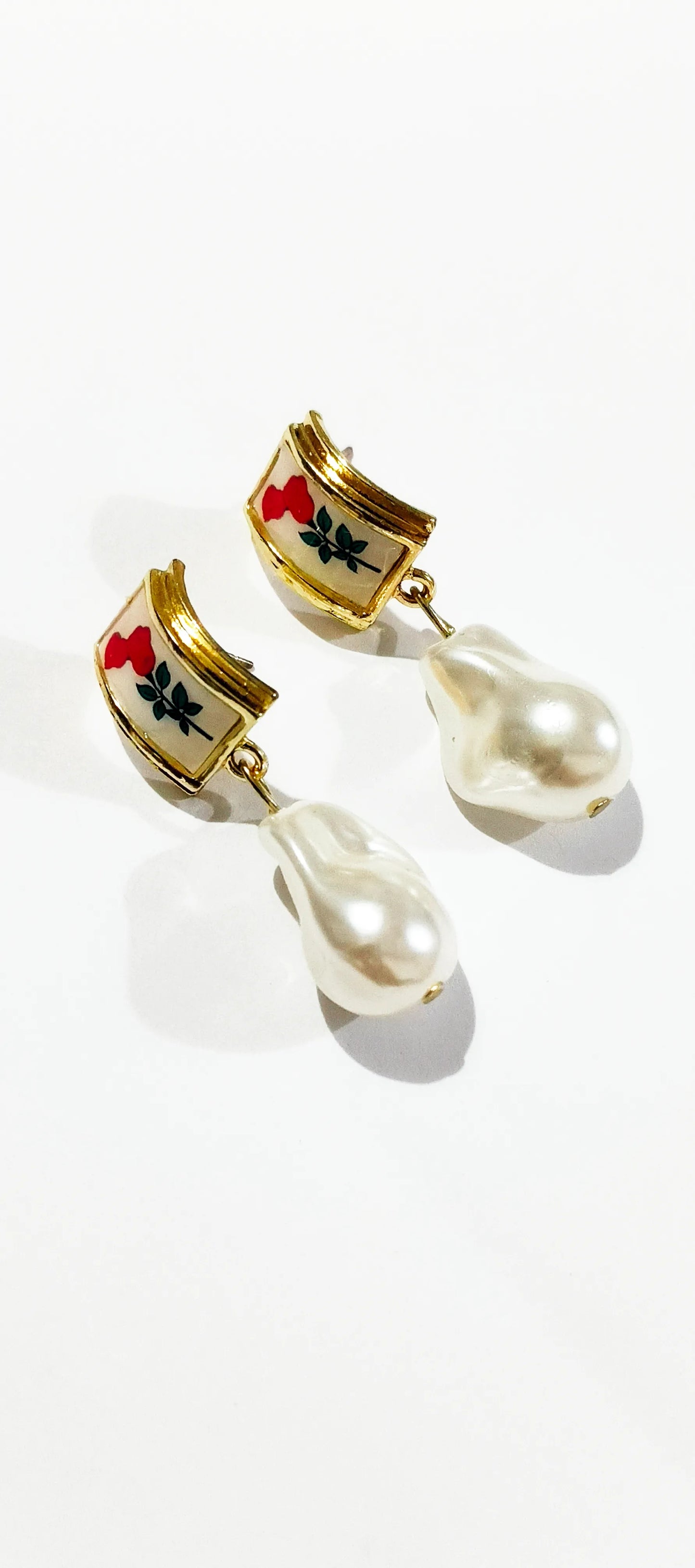 Pearl and Rose Earrings