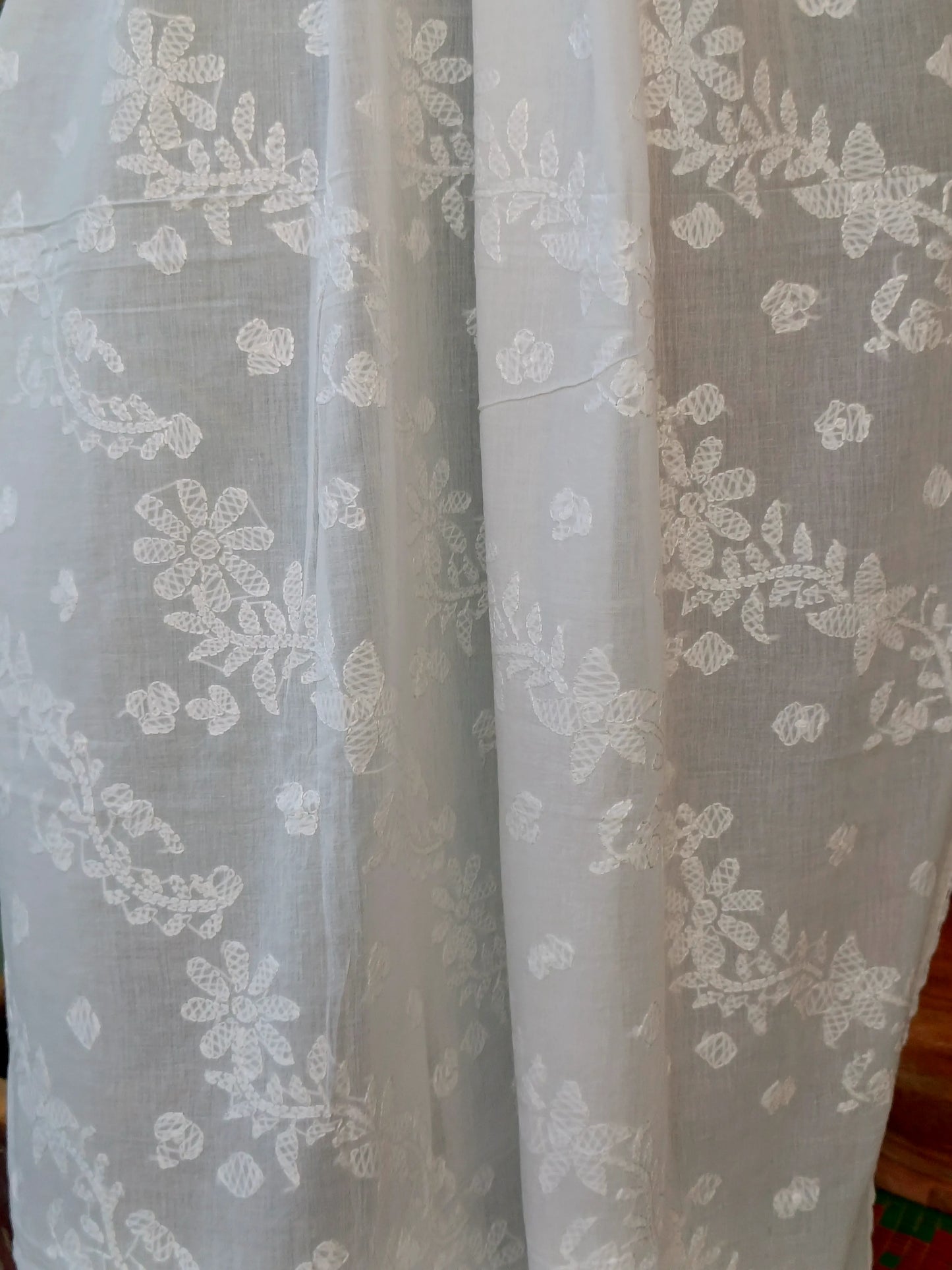 White ChickenKaari Lawn Dupatta