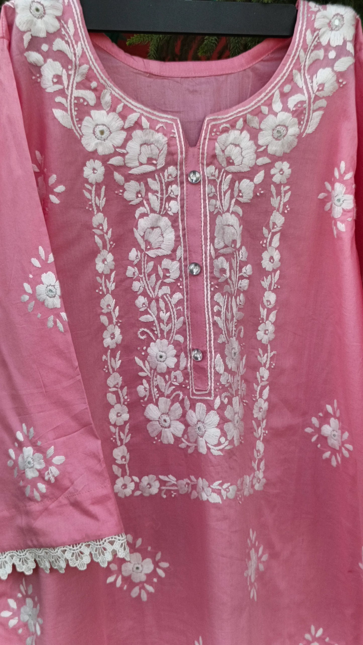 Pakka Tanka & Mirror Work Pink Kurta